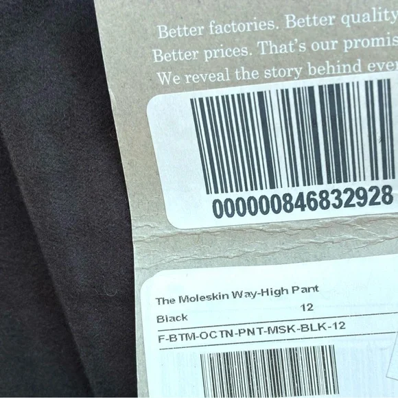 Everlane NWT Moleskin Way High Pants Sz 12